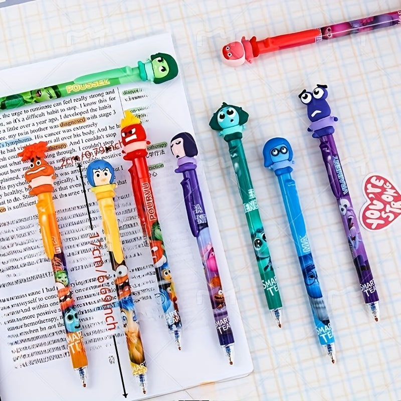A Complete Set of 36 New Disney Cartoon Brain Agent Dolls, Featuring 0.5Mm Erasable Blue Retractable Pens, Perfect for Stationery Gifts.