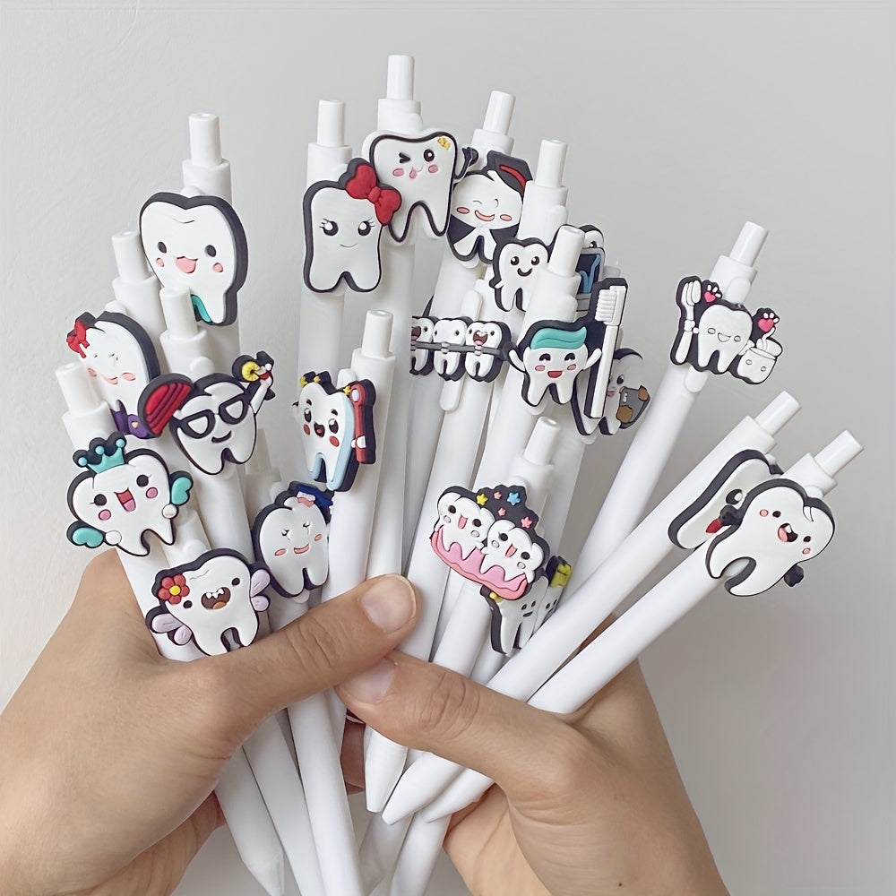 Bulk Set of 20 Retractable Dental Pens with Black Ink, Perfect Gifts for Dentists And Dental Assistants, Suitable for Office, And Home Stationery.