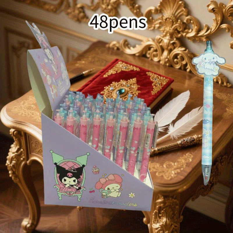 48 Pens, Ballpoint Pens Suitable for All Four Seasons, Sanrio School Supplies for Girls, Adorable Pencils, Cute Mechanical Pencils, for Cinnamoroll Pen, for Cinnamoroll Stationery, for Hello Kitty Items, for Cinnamoroll Pencil, for Kuromi, for Kuromi