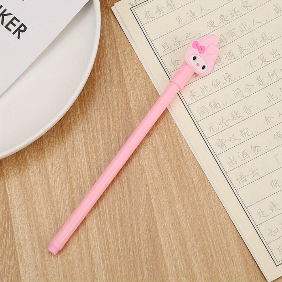The Back-To-School Season Features 100pcs of 0.5Mm Black Neutral Pens in Various Cute Rabbit Designs, Perfect for Stationery And Office Use, Ideal for Lovely Signatures.