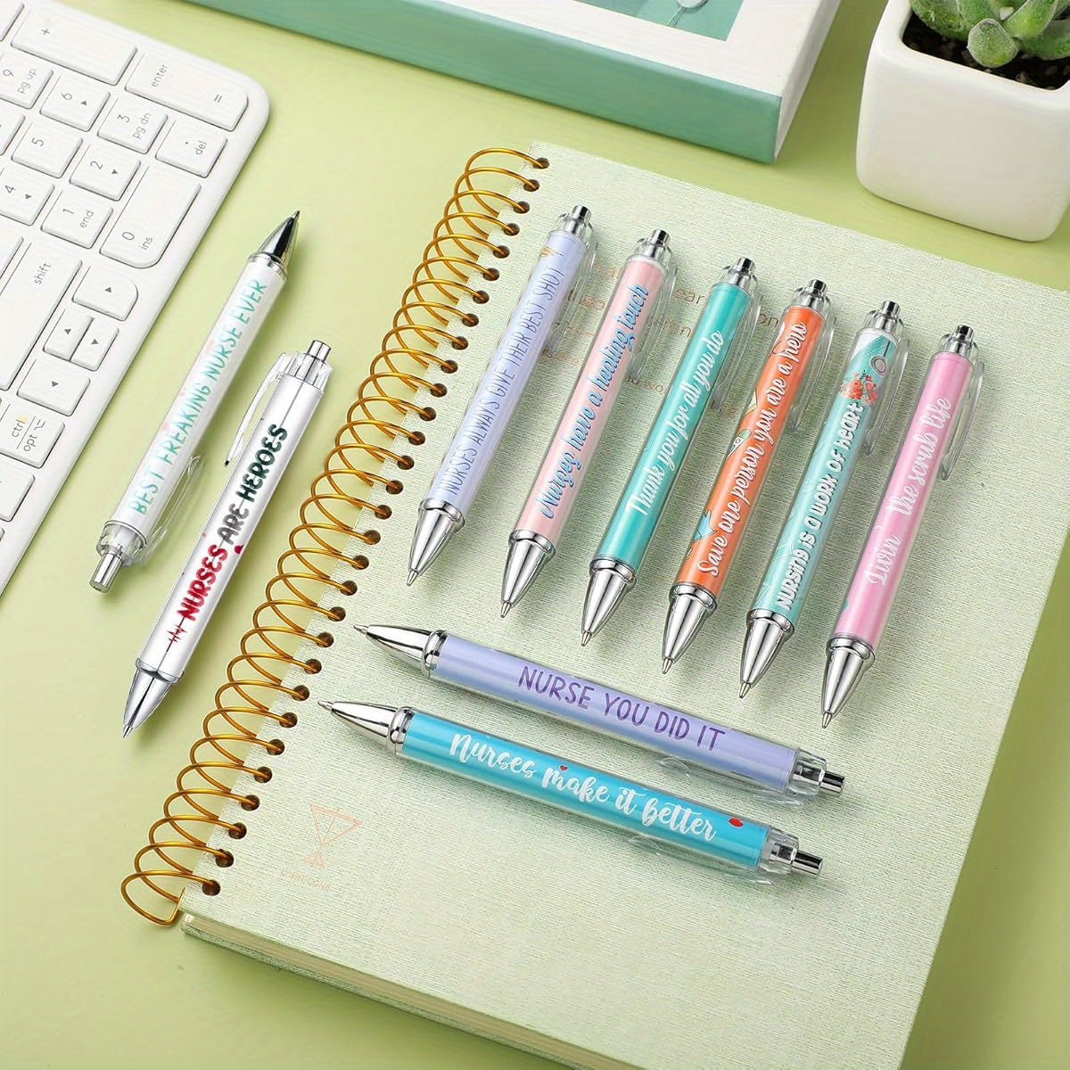 Nurse Ballpoint Pens Lovely Cartoon Cute Retractable Nursing Funny Ink for Medical Assistants Students Workers Office Appreciation Gifts ( 10pcs), Funny Pens for Coworkers, Mini Ballpoint Pen, Pen Gift Set, Luxury Pens for Men, Coloured Pens, Work
