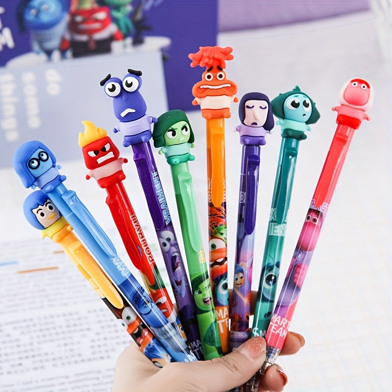 A Complete Set of 36 New Disney Cartoon Brain Agent Dolls, Featuring 0.5Mm Erasable Blue Retractable Pens, Perfect for Stationery Gifts.