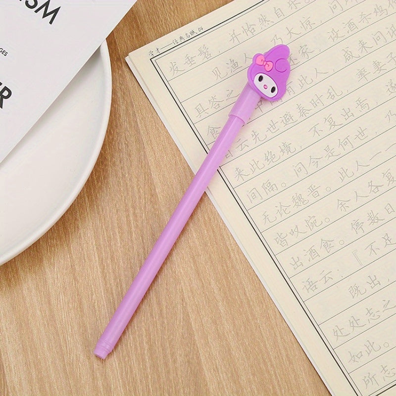 The Back-To-School Season Features 100pcs of 0.5Mm Black Neutral Pens in Various Cute Rabbit Designs, Perfect for Stationery And Office Use, Ideal for Lovely Signatures.