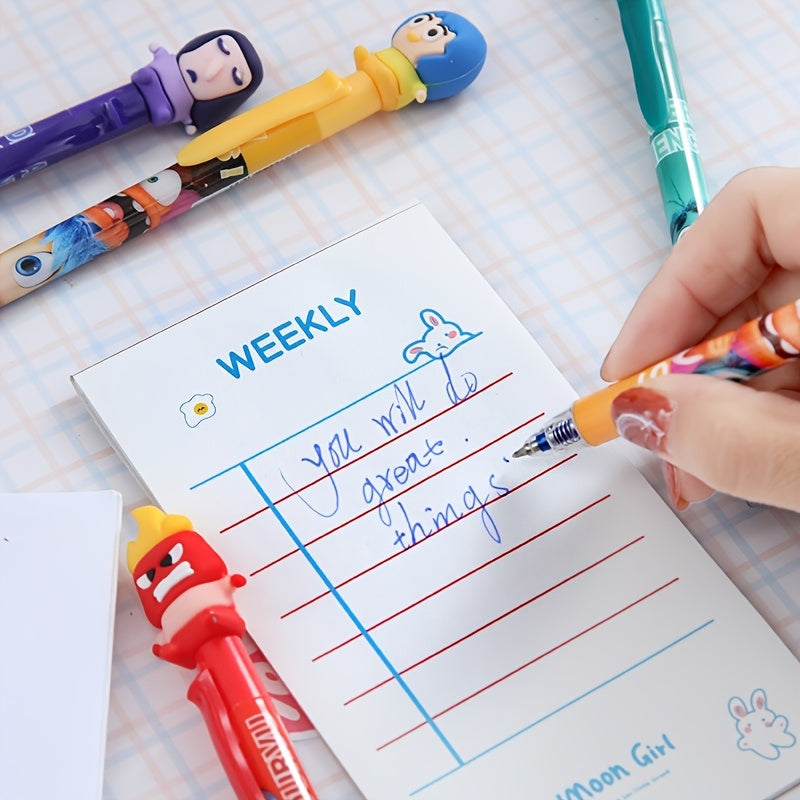 A Complete Set of 36 New Disney Cartoon Brain Agent Dolls, Featuring 0.5Mm Erasable Blue Retractable Pens, Perfect for Stationery Gifts.
