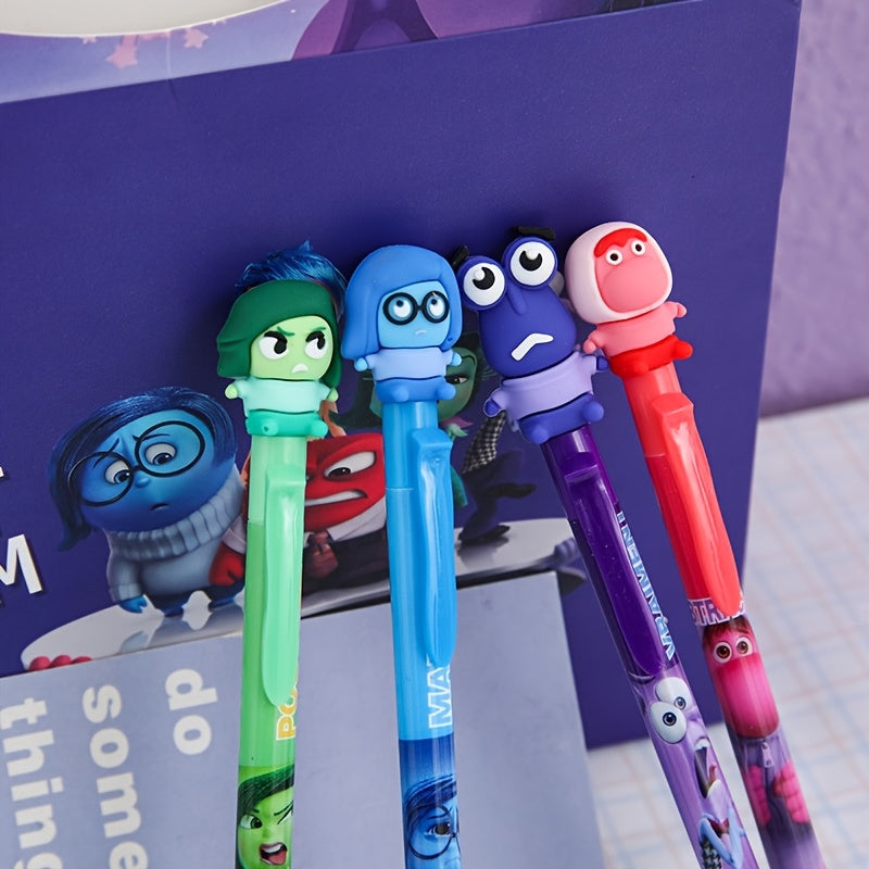 A Complete Set of 36 New Disney Cartoon Brain Agent Dolls, Featuring 0.5Mm Erasable Blue Retractable Pens, Perfect for Stationery Gifts.