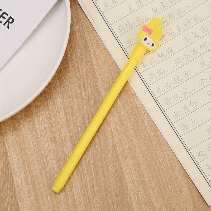 The Back-To-School Season Features 100pcs of 0.5Mm Black Neutral Pens in Various Cute Rabbit Designs, Perfect for Stationery And Office Use, Ideal for Lovely Signatures.