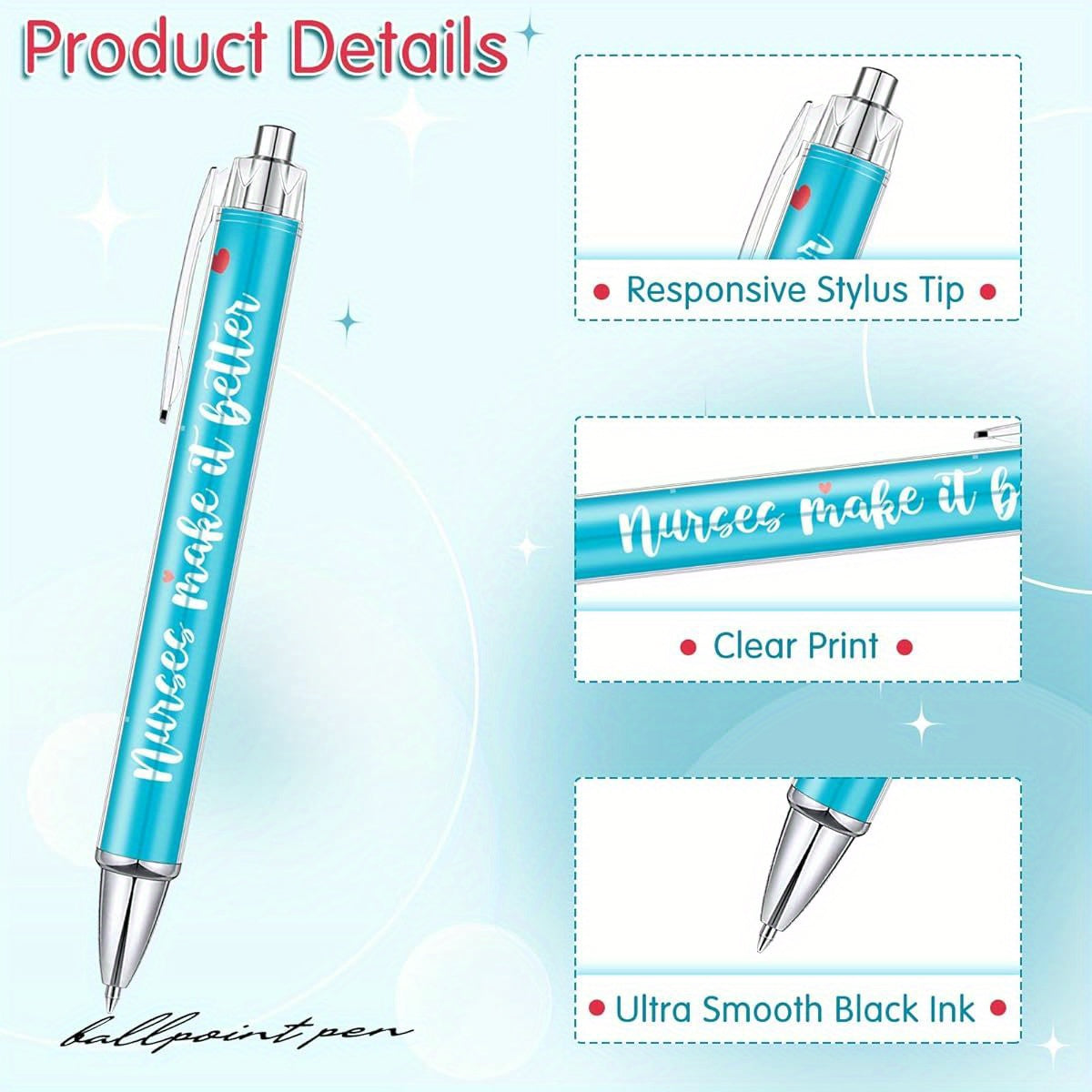 Nurse Ballpoint Pens Lovely Cartoon Cute Retractable Nursing Funny Ink for Medical Assistants Students Workers Office Appreciation Gifts ( 10pcs), Funny Pens for Coworkers, Mini Ballpoint Pen, Pen Gift Set, Luxury Pens for Men, Coloured Pens, Work