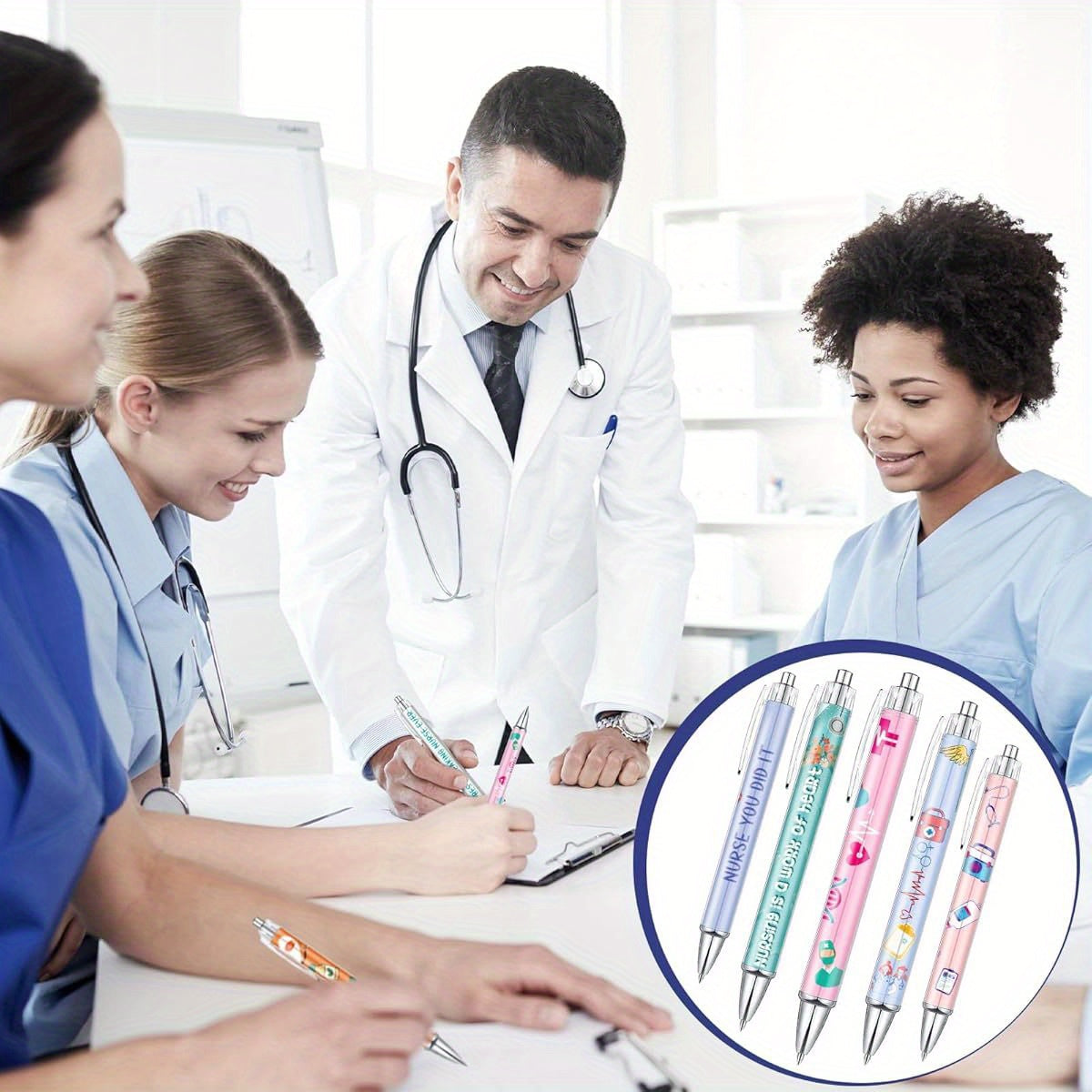 Nurse Ballpoint Pens Lovely Cartoon Cute Retractable Nursing Funny Ink for Medical Assistants Students Workers Office Appreciation Gifts ( 10pcs), Funny Pens for Coworkers, Mini Ballpoint Pen, Pen Gift Set, Luxury Pens for Men, Coloured Pens, Work
