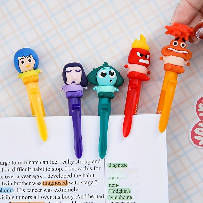 A Complete Set of 36 New Disney Cartoon Brain Agent Dolls, Featuring 0.5Mm Erasable Blue Retractable Pens, Perfect for Stationery Gifts.