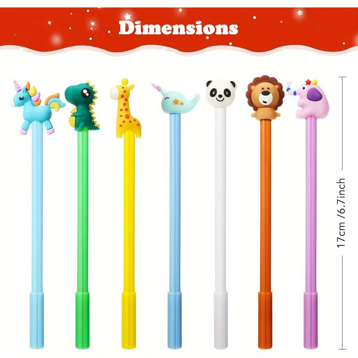 Cute Cartoon Gel Ink Pens Cartoon Fun Animal Writing Pens 0. 5mm Cool Assorted Novelty Kawaii Stationery for Students Gift School Office Home Supplies Present, 8 Styles ( 64pcs)