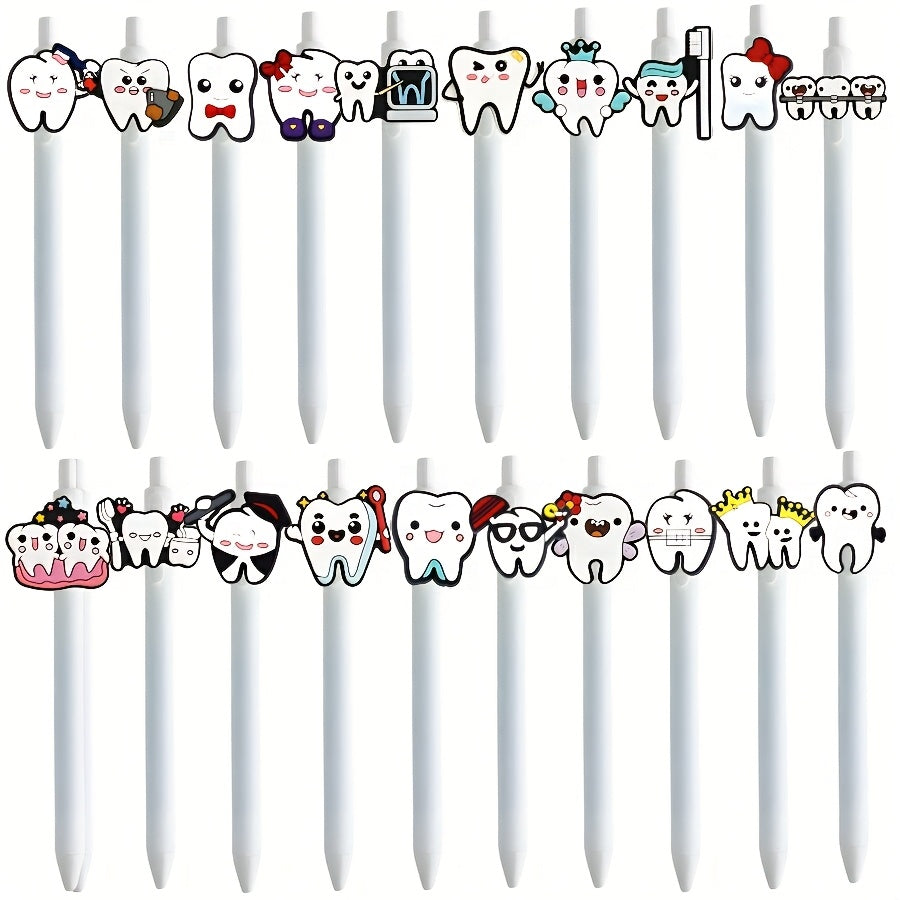 Bulk Set of 20 Retractable Dental Pens with Black Ink, Perfect Gifts for Dentists And Dental Assistants, Suitable for Office, And Home Stationery.