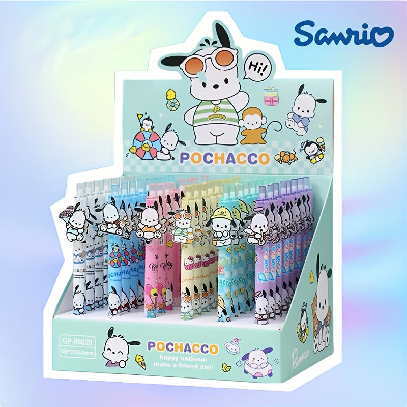 A Set of 48 Sanrio for kuromi Cartoon Push-Pull Pens, Featuring Various Styles for Everyday Learning And Note-Taking. These Pens Have a Charming Design, a Slim Tip, And a Telescopic Mechanism., The Ideal Gift Choice for Home Supplies And Presents. Ideal
