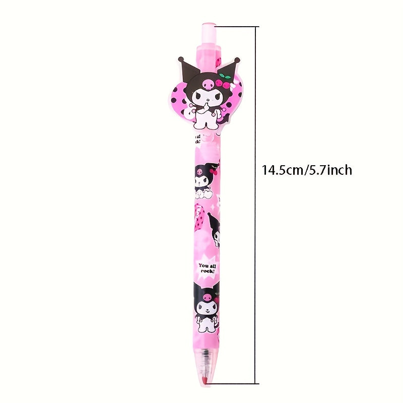 A Set of 48 Sanrio for kuromi Cartoon Push-Pull Pens, Featuring Various Styles for Everyday Learning And Note-Taking. These Pens Have a Charming Design, a Slim Tip, And a Telescopic Mechanism., The Ideal Gift Choice for Home Supplies And Presents. Ideal