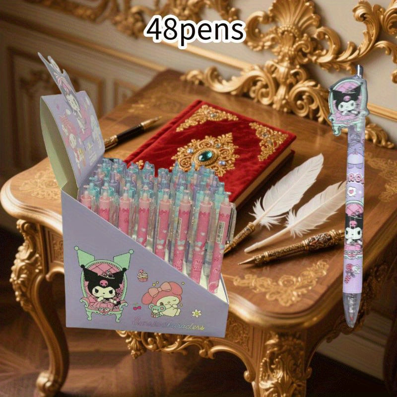 48 Pens, Ballpoint Pens Suitable for All Four Seasons, Sanrio School Supplies for Girls, Adorable Pencils, Cute Mechanical Pencils, for Cinnamoroll Pen, for Cinnamoroll Stationery, for Hello Kitty Items, for Cinnamoroll Pencil, for Kuromi, for Kuromi