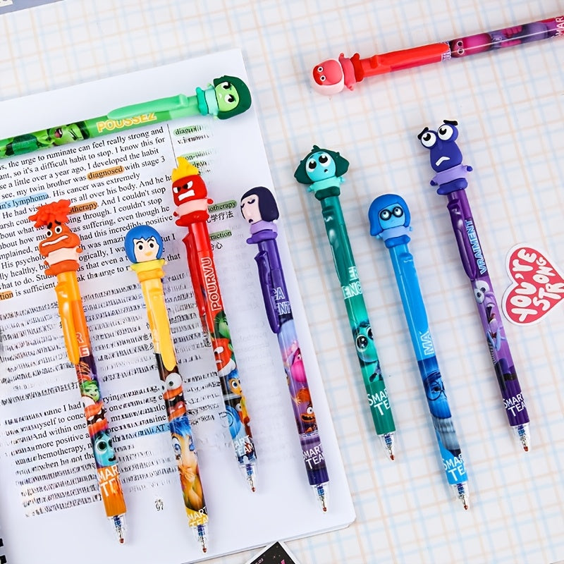 A Complete Set of 36 New Disney Cartoon Brain Agent Dolls, Featuring 0.5Mm Erasable Blue Retractable Pens, Perfect for Stationery Gifts.