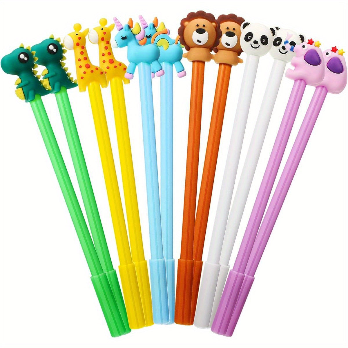 Cute Cartoon Gel Ink Pens Cartoon Fun Animal Writing Pens 0. 5mm Cool Assorted Novelty Kawaii Stationery for Students Gift School Office Home Supplies Present, 8 Styles ( 64pcs)
