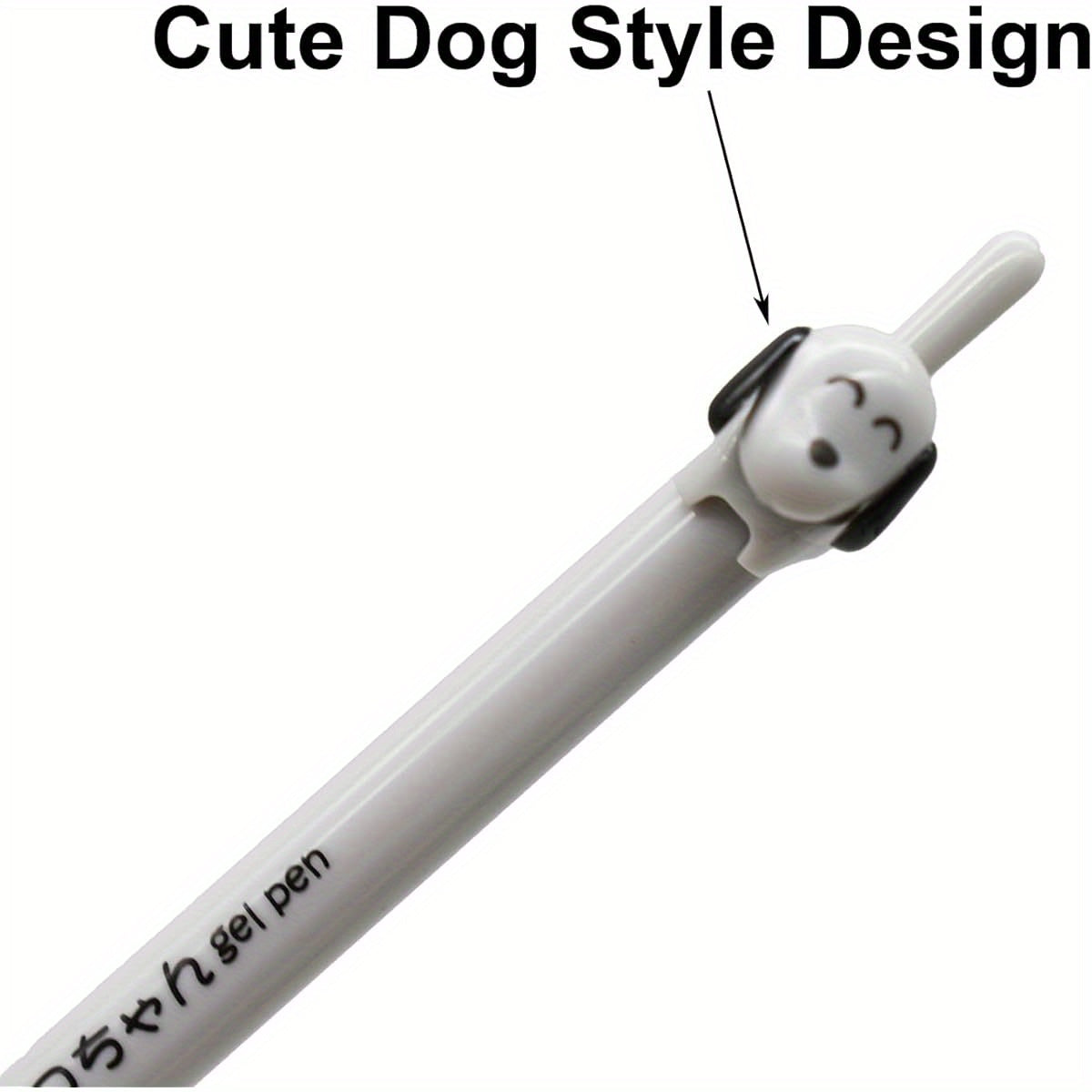 12pcs Cute Cat Dog Tail Clicker Retractable Pen Novelty Japanese Little Kitten Rollerball Pens Black Ink for Cat Lovers Student Shcool Office Supplies Stationery Party Favors