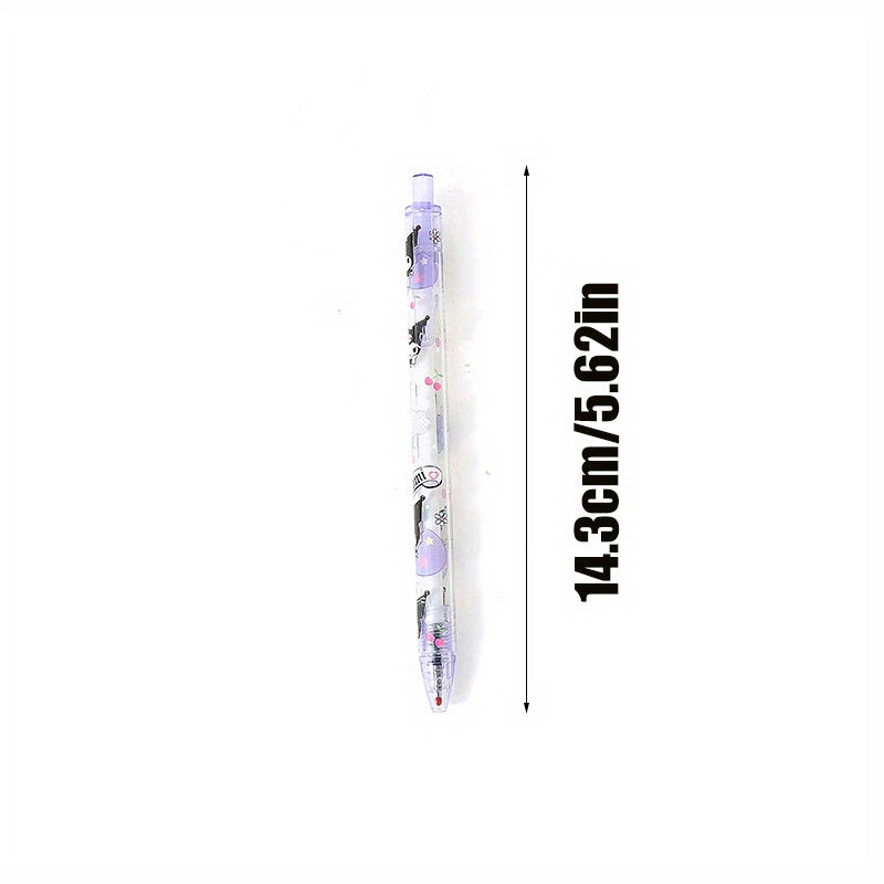 Back to School Season 144pcs 0.5mm Cartoon Cute pink Rabbit&cat design Scalable Pen, exquisite push action pen, office Signature Pen Stationery, Holiday neutral pen gifts