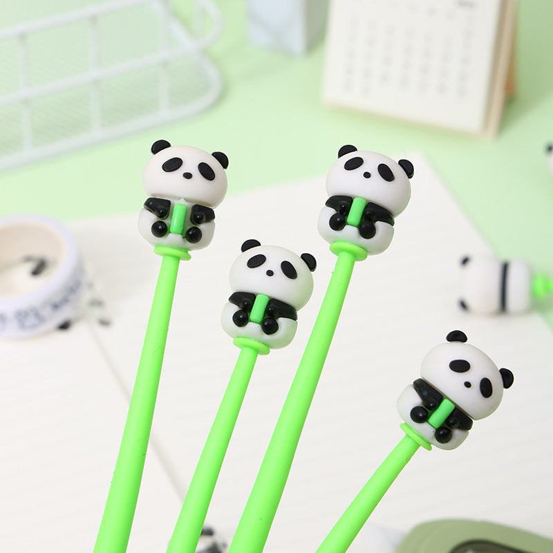 Back to school season 48pcs 0.5mm soft rubber panda shaking neutral pen cute shape swing pen prize pen gift pen stationery