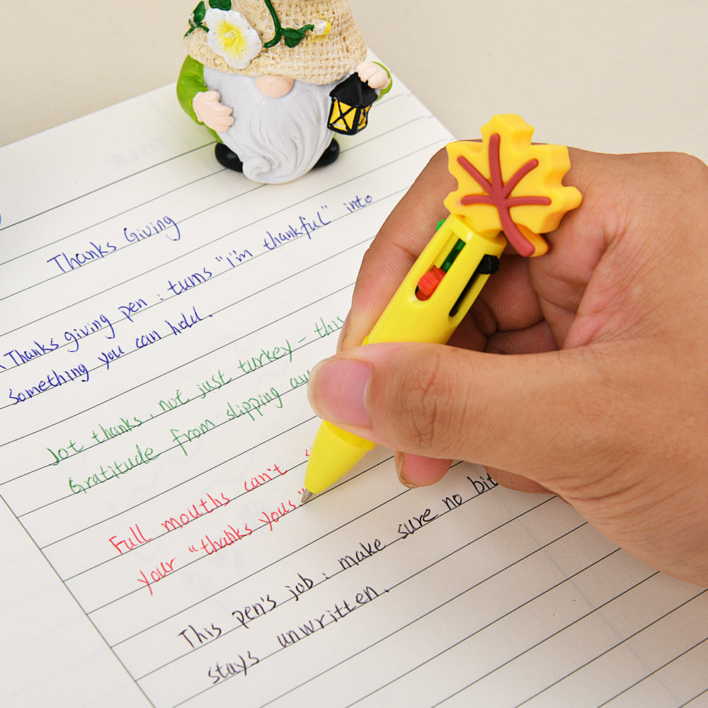 A Set of 15 Mini Four-Color Autumn Pens, Colorful Ballpoint Pens for Thanksgiving, Retractable Colored Gel Pens, Suitable for Holiday Party Favors, Office Supplies, And Classroom Exchange Gifts, Perfect Stationery Gift for Thanksgiving.