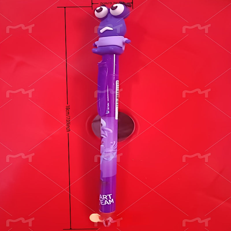 A Complete Set of 36 New Disney Cartoon Brain Agent Dolls, Featuring 0.5Mm Erasable Blue Retractable Pens, Perfect for Stationery Gifts.