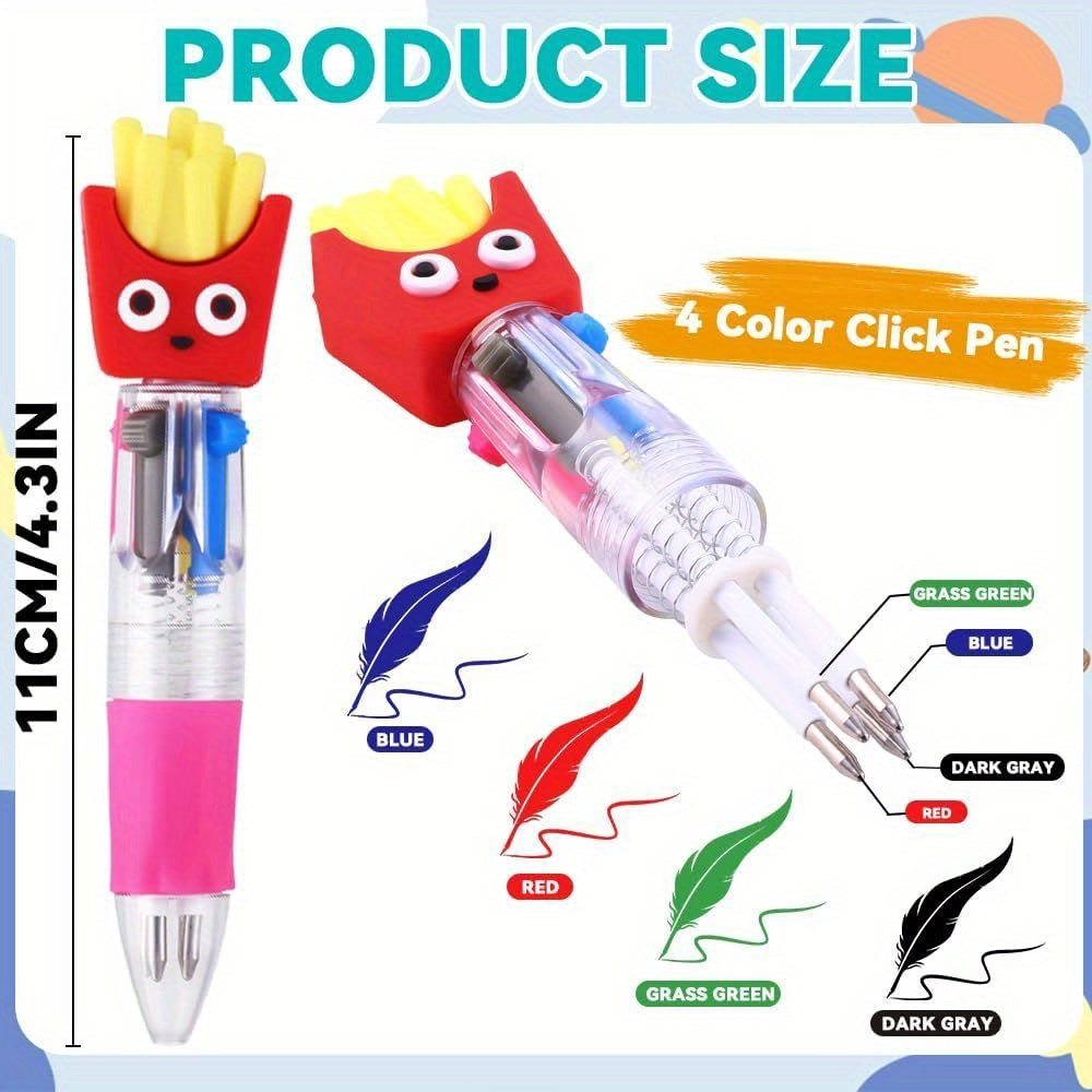 A Set of 20 Cute And Adorable Retractable Ballpoint Pens, Ergonomic Round Pen Body, Medium Nib, PVC Material, Stick Pen Structure, Various Cute Designs, Suitable for School And Office Supplies