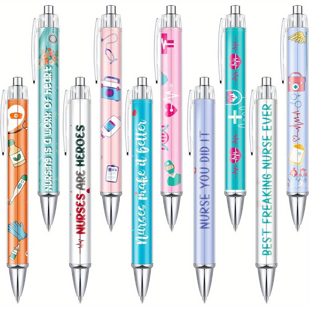 Nurse Ballpoint Pens Lovely Cartoon Cute Retractable Nursing Funny Ink for Medical Assistants Students Workers Office Appreciation Gifts ( 10pcs), Funny Pens for Coworkers, Mini Ballpoint Pen, Pen Gift Set, Luxury Pens for Men, Coloured Pens, Work