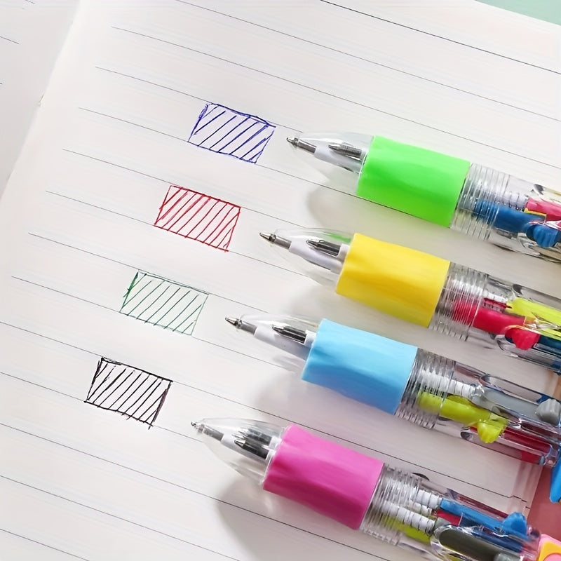 30pcs Multi-color Round Capybara Retractable Ballpoint Pen, Four-in-One Color Pen, Portable for Learning and Office, Back Essential, Reward, Ideal Gift for Friends and Family!