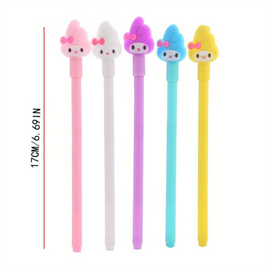 The Back-To-School Season Features 100pcs of 0.5Mm Black Neutral Pens in Various Cute Rabbit Designs, Perfect for Stationery And Office Use, Ideal for Lovely Signatures.